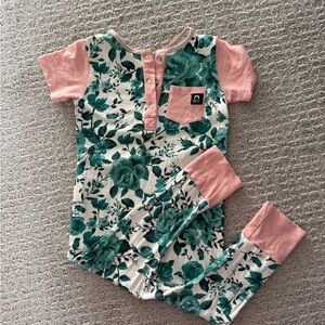 Floral Pink Rags Romper
